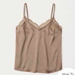 Abercrombie & Fitch Double Strap Lace Trim Cami S